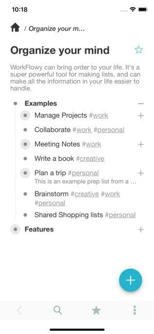 WorkFlowy screenshot 5