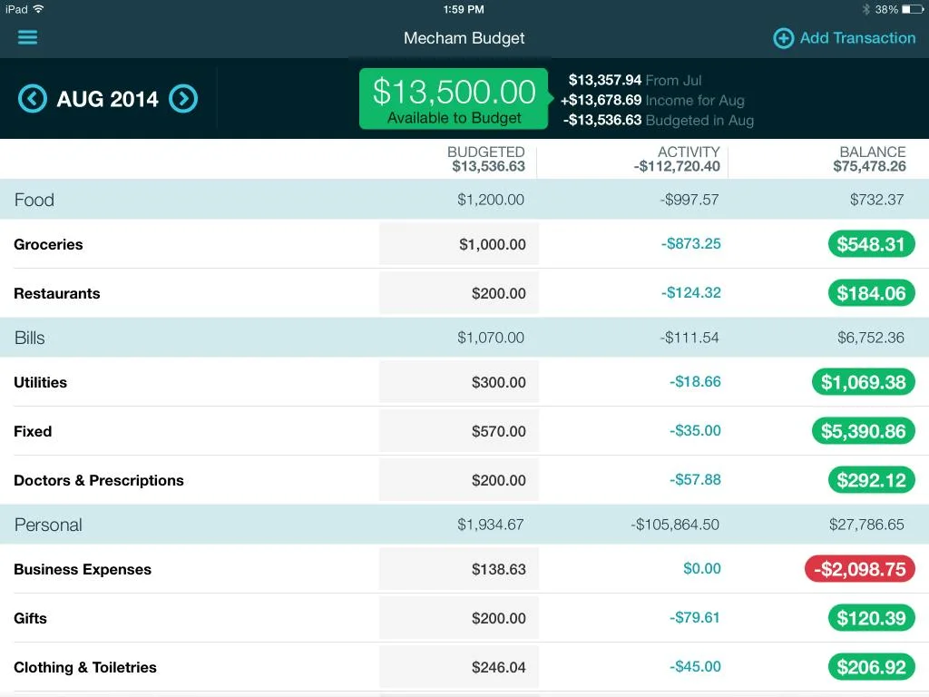 YNAB (You Need A Budget) screenshot 3