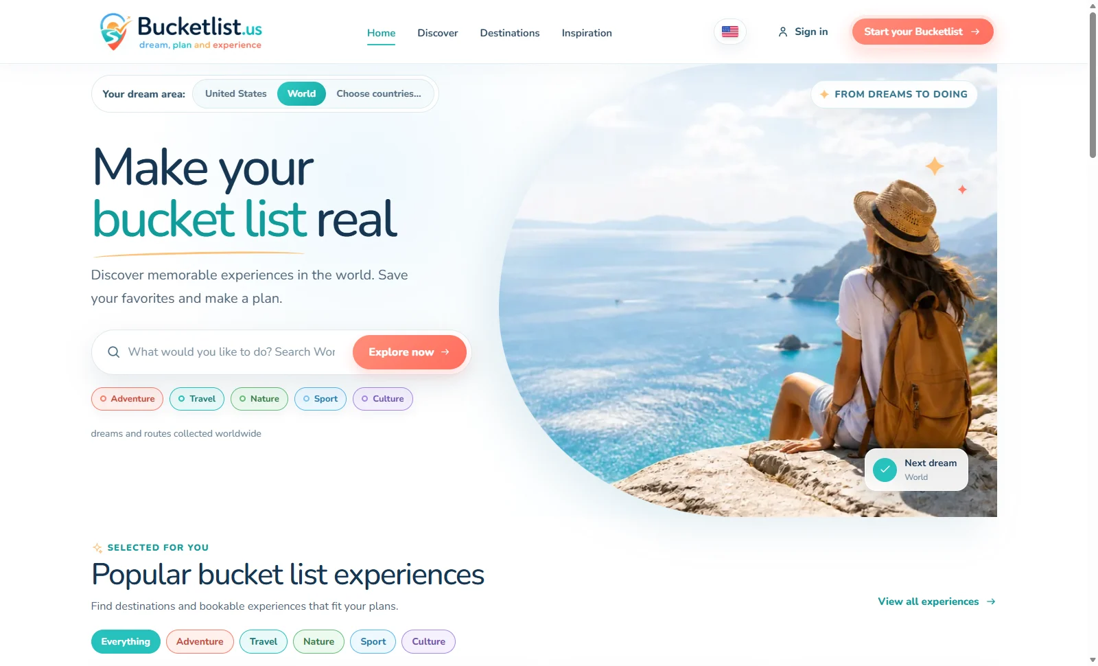 Bucketlist.us screenshot 1
